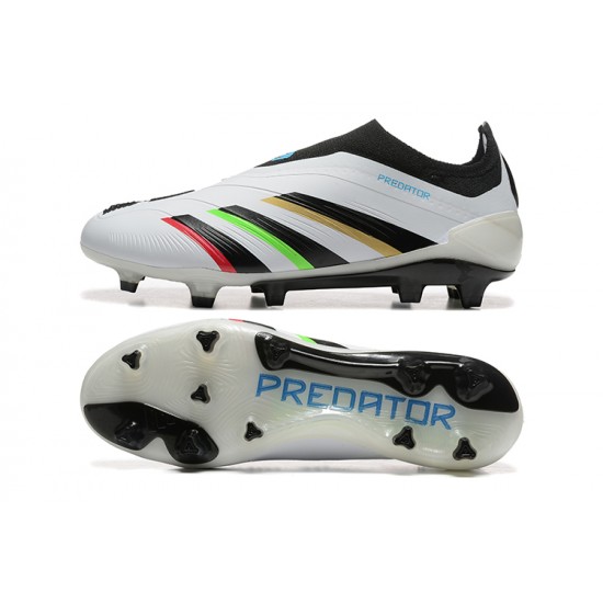 Adidas Predator Accuracy FG White Black Soccer Cleats Adidas Predator Accuracy FG White Black Soccer Cleats