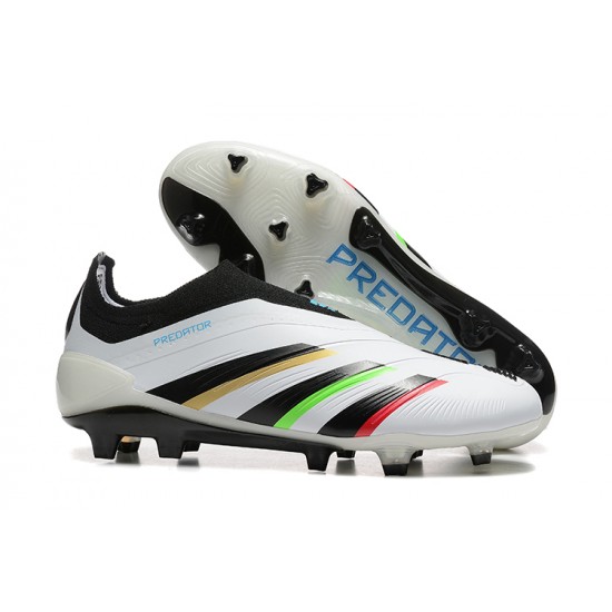 Adidas Predator Accuracy FG White Black Soccer Cleats Adidas Predator Accuracy FG White Black Soccer Cleats