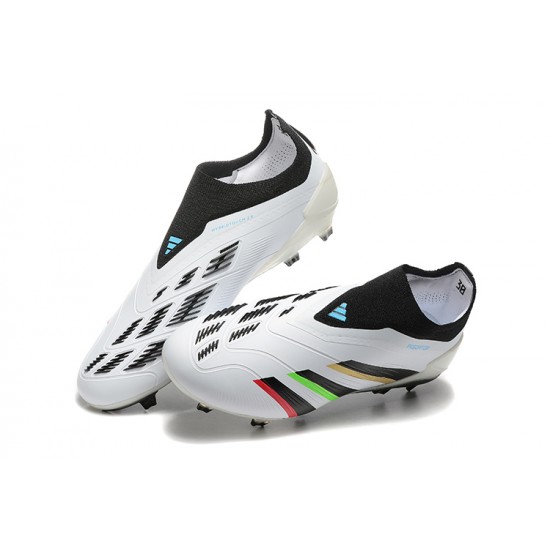 Adidas Predator Accuracy FG White Black Soccer Cleats Adidas Predator Accuracy FG White Black Soccer Cleats
