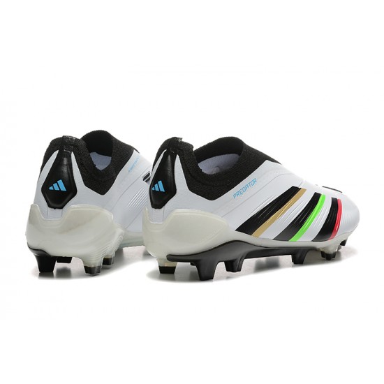 Adidas Predator Accuracy FG White Black Soccer Cleats Adidas Predator Accuracy FG White Black Soccer Cleats
