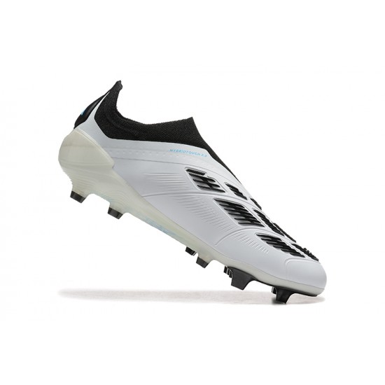 Adidas Predator Accuracy FG White Black Soccer Cleats Adidas Predator Accuracy FG White Black Soccer Cleats