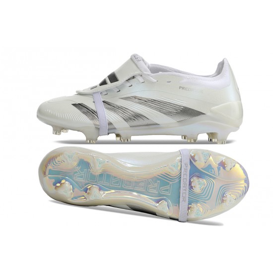 Adidas Predator Accuracy FG White Silver Mens Soccer Cleats Adidas Predator Accuracy FG White Silver Mens Soccer Cleats
