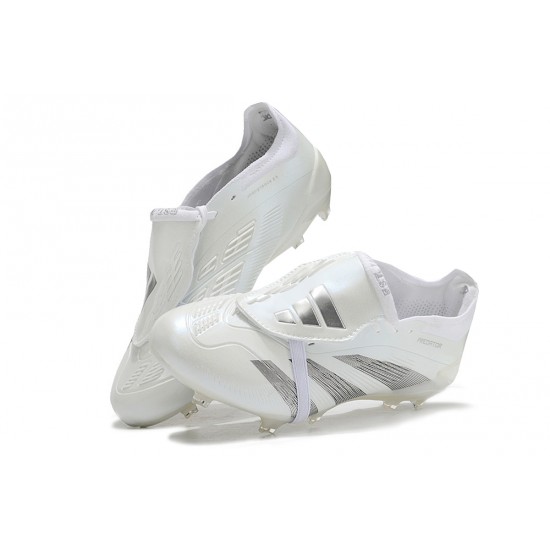 Adidas Predator Accuracy FG White Silver Mens Soccer Cleats Adidas Predator Accuracy FG White Silver Mens Soccer Cleats