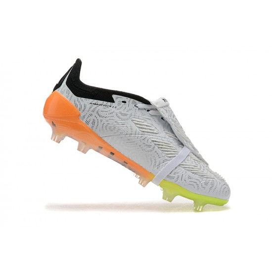 Adidas Predator Accuracy FG White and Orange Soccer Cleats Adidas Predator Accuracy FG White and Orange Soccer Cleats