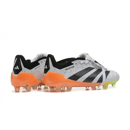 Adidas Predator Accuracy FG White and Orange Soccer Cleats Adidas Predator Accuracy FG White and Orange Soccer Cleats