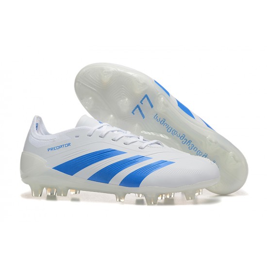 Adidas Predator Accuracy FG White Blue Mens Soccer Cleats Adidas Predator Accuracy FG White Blue Mens Soccer Cleats