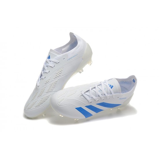 Adidas Predator Accuracy FG White Blue Mens Soccer Cleats Adidas Predator Accuracy FG White Blue Mens Soccer Cleats