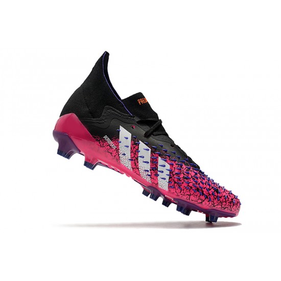 Adidas Predator Freak .1 Low AG Soccer Cleats Black Pink