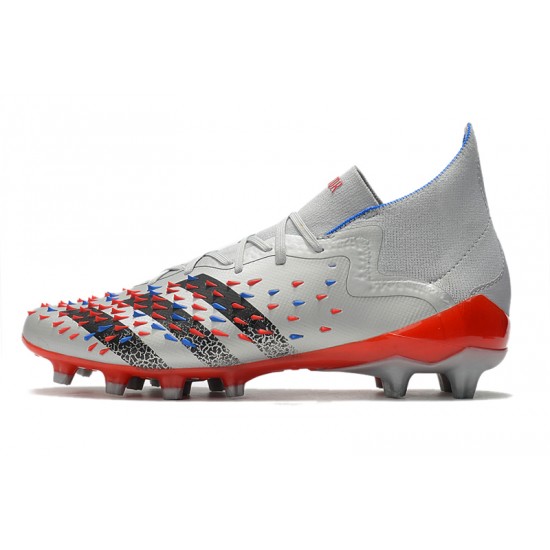 Adidas Predator Freak .1 Low AG Soccer Cleats Gray Red