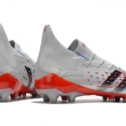 Adidas Predator Freak .1 Low AG Soccer Cleats Gray Red