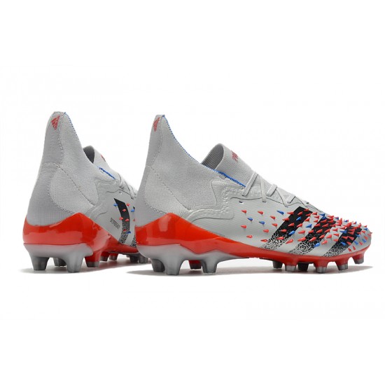 Adidas Predator Freak .1 Low AG Soccer Cleats Gray Red