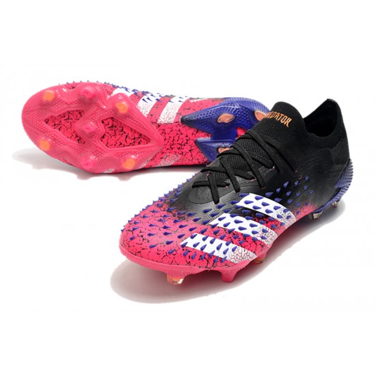 Adidas Predator Freak .1 Low FG Soccer Cleats Black Pink