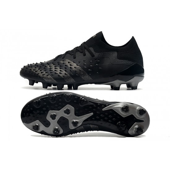 Adidas Predator Freak .1 Low FG Soccer Cleats Dark Black Gray