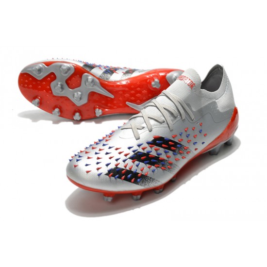 Adidas Predator Freak .1 Low FG Soccer Cleats Gray Red