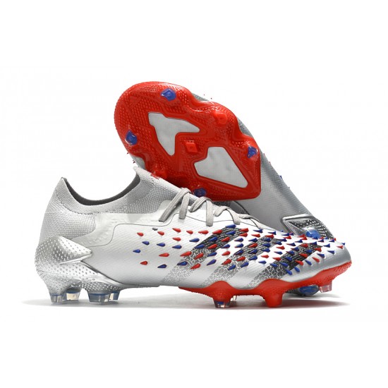 Adidas Predator Freak .1 Low FG Soccer Cleats Gray Red