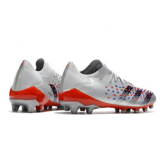 Adidas Predator Freak .1 Low FG Soccer Cleats Gray Red