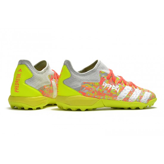 Adidas Predator Freak .3 Low TF Soccer Cleats Yellow Gray