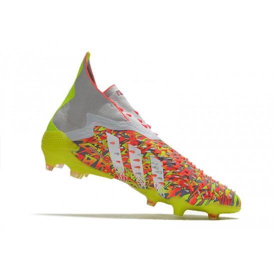 Adidas Predator Freak FG Soccer Cleats Yellow Gray