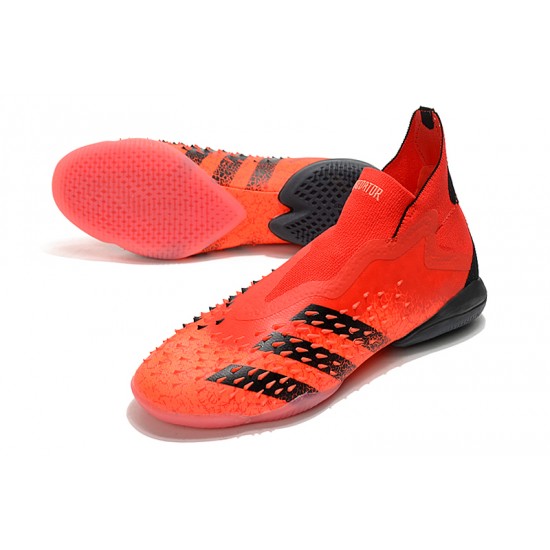 Adidas Predator Freak IC Soccer Cleats Black And Red