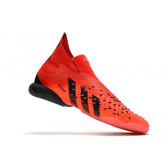 Adidas Predator Freak IC Soccer Cleats Black And Red