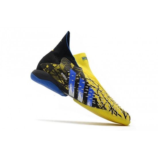 Adidas Predator Freak IC Soccer Cleats Black And Yellow