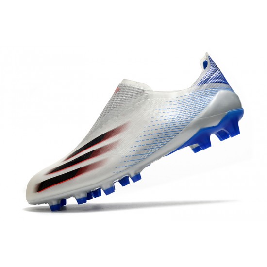 Adidas X Ghosted AG Soccer Cleats White Blue