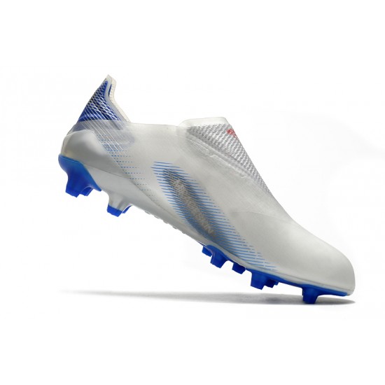 Adidas X Ghosted AG Soccer Cleats White Blue