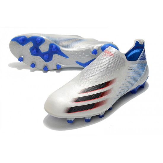 Adidas X Ghosted AG Soccer Cleats White Blue