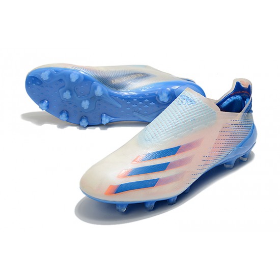 Adidas X Ghosted AG Soccer Cleats White Blue