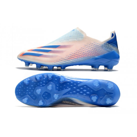 Adidas X Ghosted AG Soccer Cleats White Blue