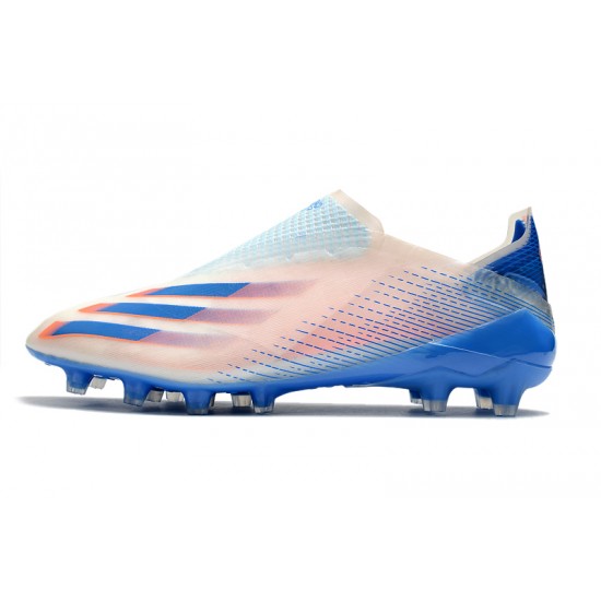 Adidas X Ghosted AG Soccer Cleats White Blue