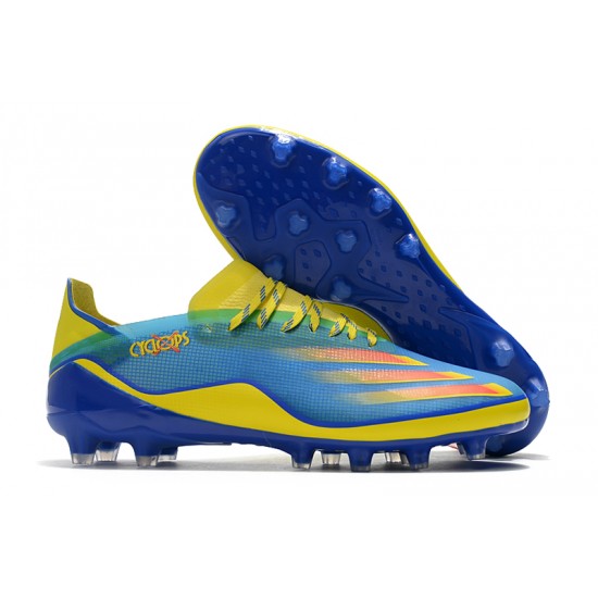 Adidas X Ghosted.1 AG Soccer Cleats Yellow Blue
