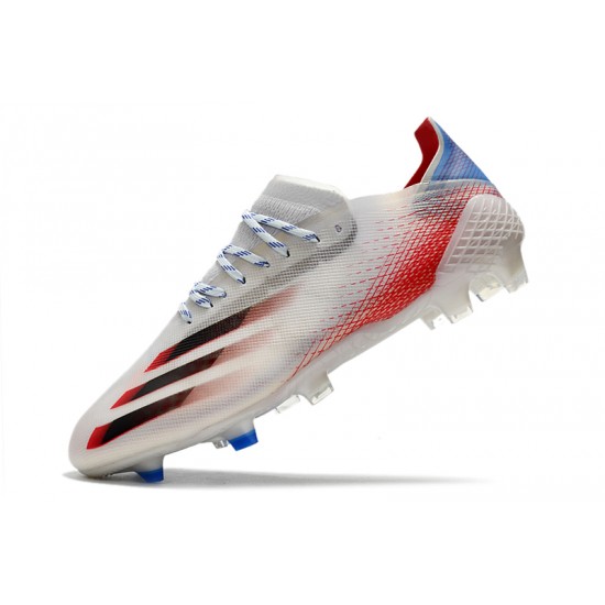 Adidas X Ghosted.1 FG Soccer Cleats White Red Black