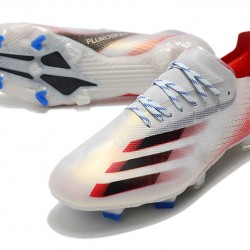 Adidas X Ghosted.1 FG Soccer Cleats White Red Black