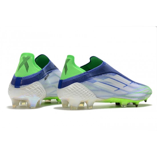 Adidas X Speedflow FG Soccer Cleats White Blue