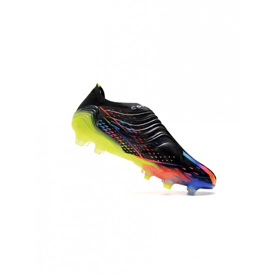 Adidas Copa Sense FG Firm Ground Black Cyan Yellow Soccer Cleats