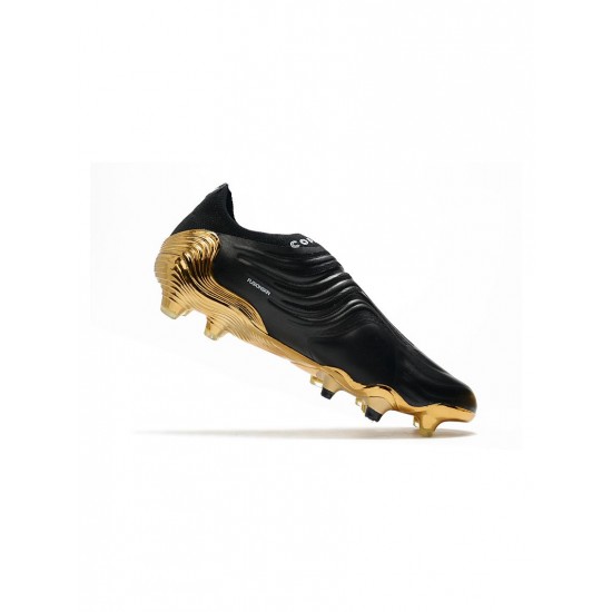 Adidas Copa Sense FG Core Black White Gold Metallic Soccer Cleats