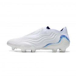 Adidas Copa Sense FG White Hi Res Blue Legacy Indigo Soccer Cleats