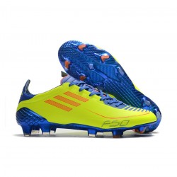 Adidas F50 Ghosted Adizero FG Yellow Blue Red Soccer Cleats