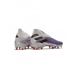 Adidas Nemeziz 19 FG White Black Silver Bright Crimson Soccer Cleats