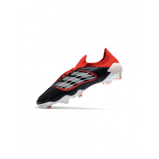 Adidas Predator Archive FG Core Black Red Silver Footwear White Soccer Cleats