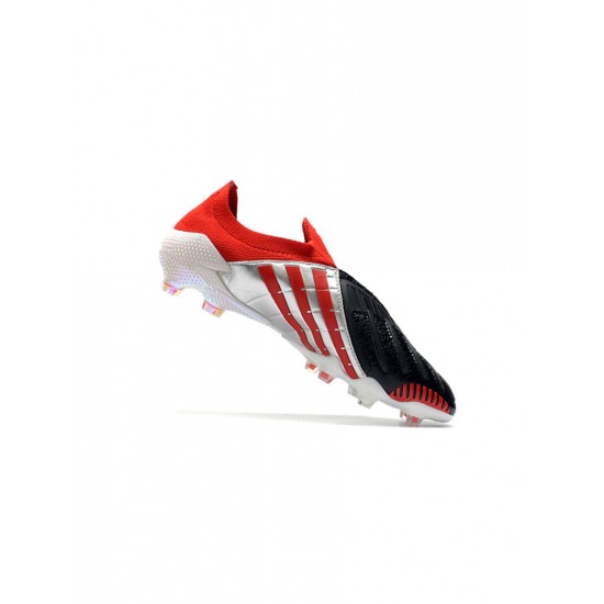 Adidas Predator Archive FG Core Black Red Silver Footwear White Soccer Cleats