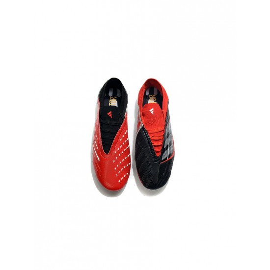 Adidas Predator Archive FG Core Black Red Silver Footwear White Soccer Cleats