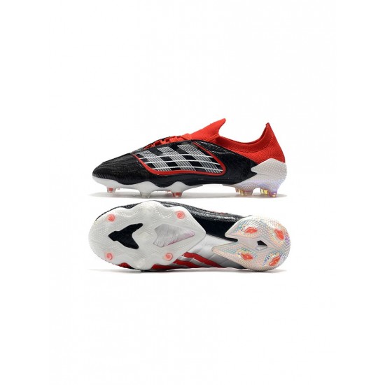 Adidas Predator Archive FG Core Black Red Silver Footwear White Soccer Cleats