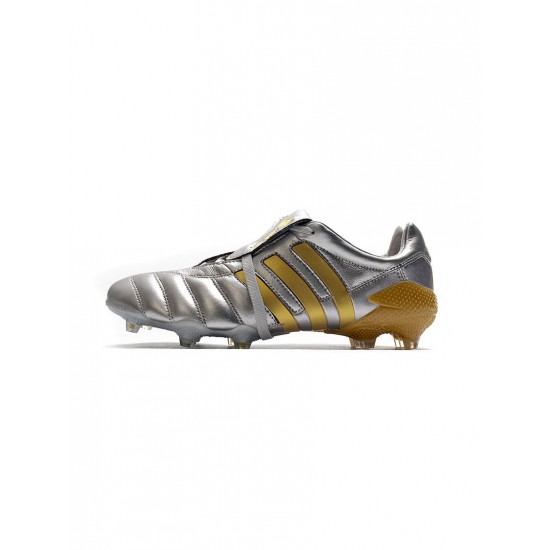 Adidas Predator Mania FG Tormentor Metallic Silver Gold Soccer Cleats