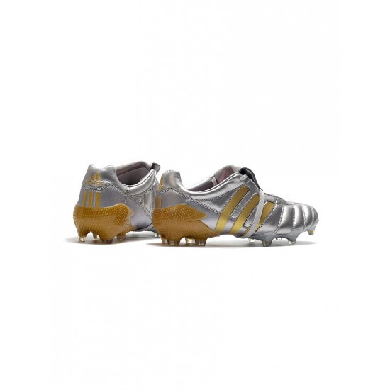 Adidas Predator Mania FG Tormentor Metallic Silver Gold Soccer Cleats