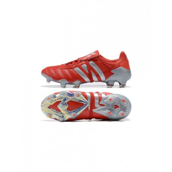 Adidas Predator Mania FG Tormentor Red Metallic Silver Soccer Cleats