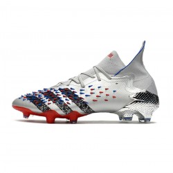 Adidas Predator Freak.1 FG Silver Metallic Core Black Team Royal Blue Soccer Cleats