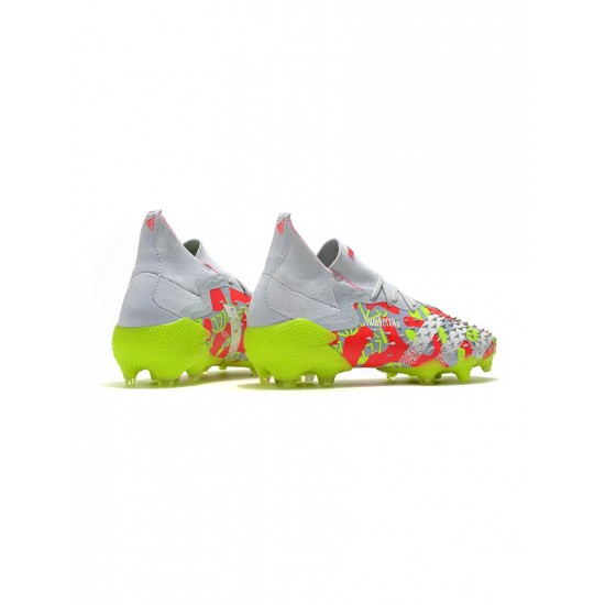 Adidas Predator Freak.1 Numbersup FG Clear Grey White Solar Yellow Soccer Cleats