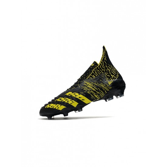 Adidas Predator Freak Numbersup FG Black Solar Yellow Soccer Cleats